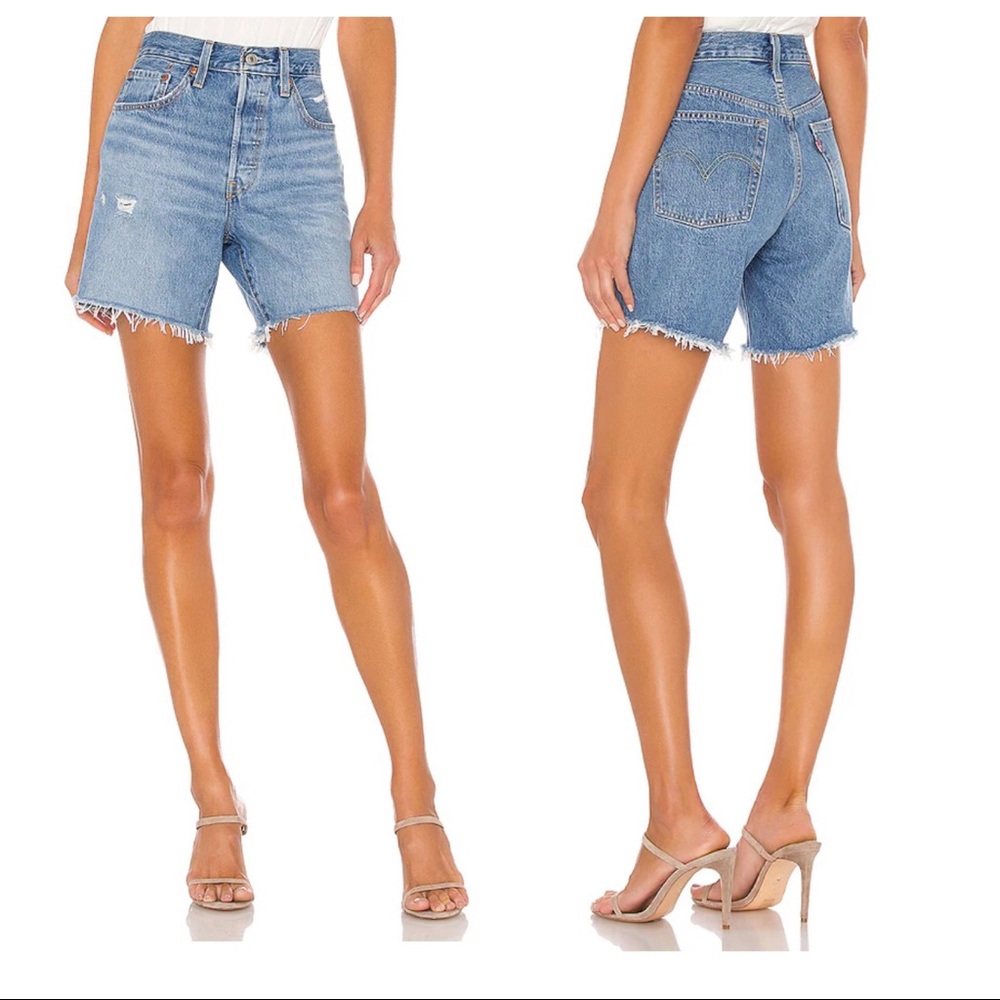 Levi's Premium 501 Button Fly Mid Thigh Shorts Sz 27